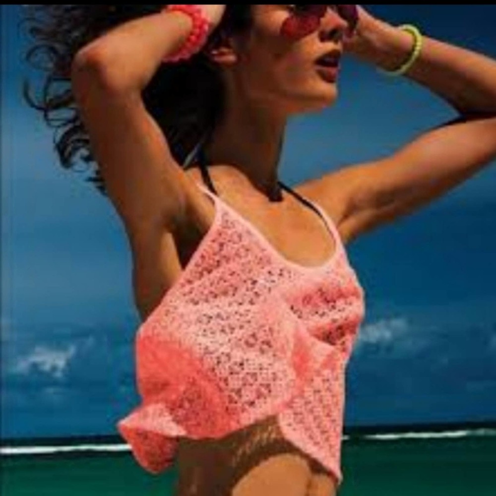 Victoria Secret Crochet Knit Crop Swim Cover Up - Picture 2 of 12